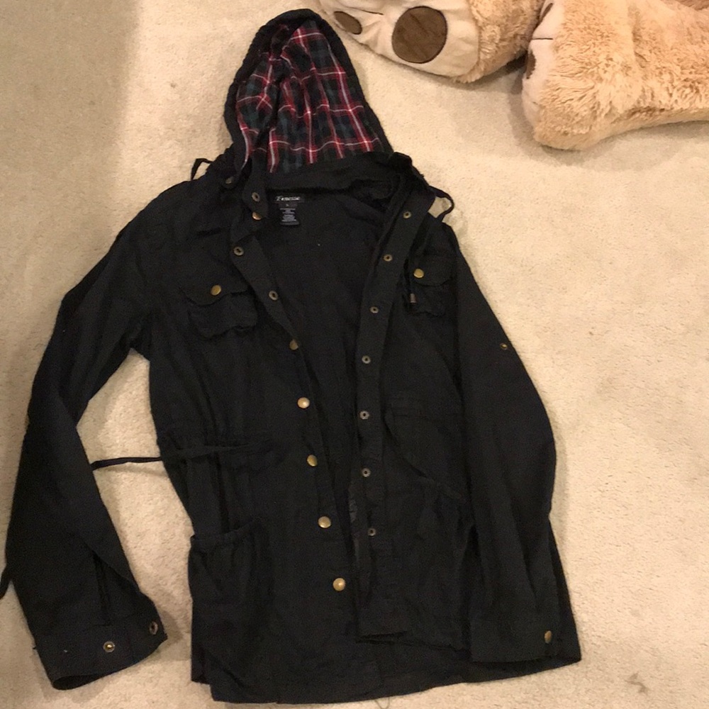 Black Coat with removable hood